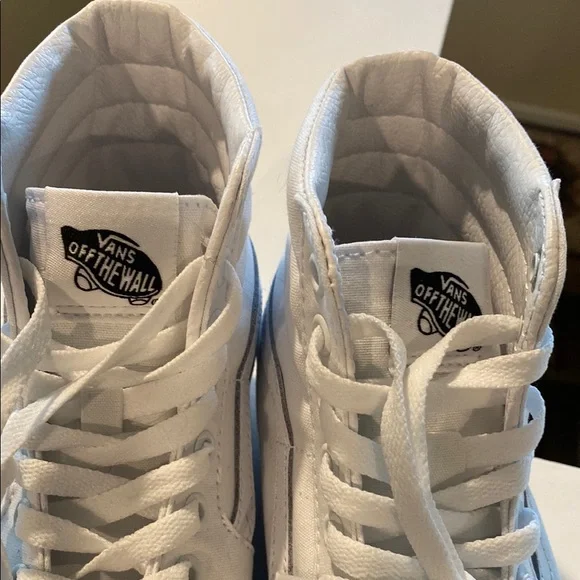 Vans Women's White Platform High-Tops - Picture 2 of 7